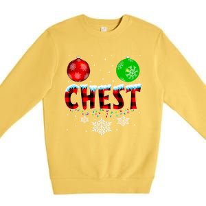 Chest Nuts Xmas Matching Couples Chestnuts Christmas Chest Funny Gift Premium Crewneck Sweatshirt