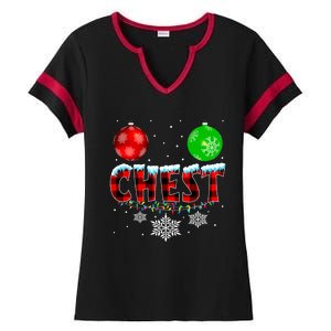 Chest Nuts Xmas Matching Couples Chestnuts Christmas Chest Funny Gift Ladies Halftime Notch Neck Tee