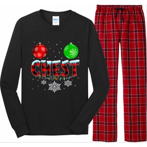 Chest Nuts Xmas Matching Couples Chestnuts Christmas Chest Funny Gift Long Sleeve Pajama Set