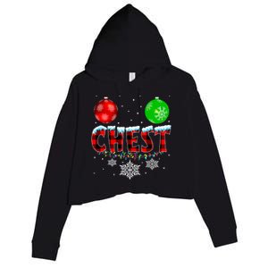 Chest Nuts Xmas Matching Couples Chestnuts Christmas Chest Funny Gift Crop Fleece Hoodie