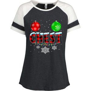 Chest Nuts Xmas Matching Couples Chestnuts Christmas Chest Funny Gift Enza Ladies Jersey Colorblock Tee