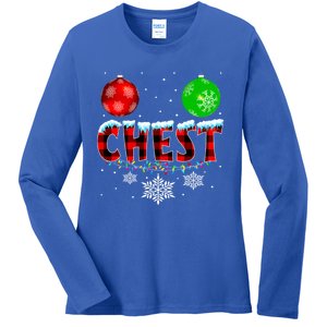 Chest Nuts Xmas Matching Couples Chestnuts Christmas Chest Funny Gift Ladies Long Sleeve Shirt