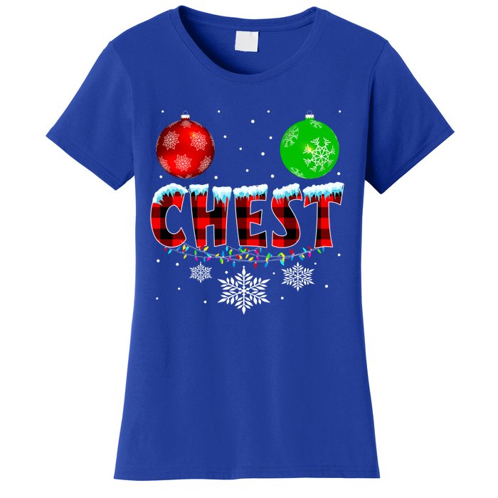 Chest Nuts Xmas Matching Couples Chestnuts Christmas Chest Funny Gift Women's T-Shirt