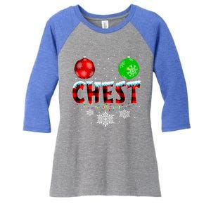 Chest Nuts Xmas Matching Couples Chestnuts Christmas Chest Funny Gift Women's Tri-Blend 3/4-Sleeve Raglan Shirt