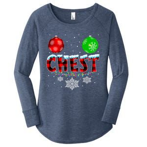 Chest Nuts Xmas Matching Couples Chestnuts Christmas Chest Funny Gift Women's Perfect Tri Tunic Long Sleeve Shirt