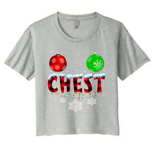 Chest Nuts Xmas Matching Couples Chestnuts Christmas Chest Funny Gift Women's Crop Top Tee