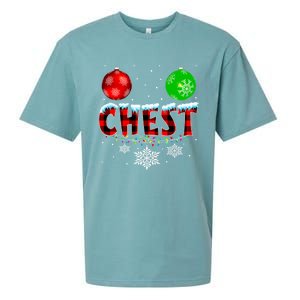 Chest Nuts Xmas Matching Couples Chestnuts Christmas Chest Funny Gift Sueded Cloud Jersey T-Shirt