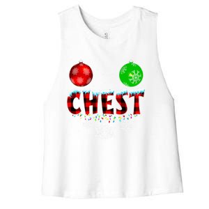 Chest Nuts Xmas Matching Couples Chestnuts Christmas Chest Funny Gift Women's Racerback Cropped Tank