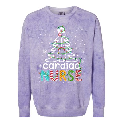 Cardiac Nurse Xmas Tree Funny Nursing Christmas Pattern Cute Gift Colorblast Crewneck Sweatshirt