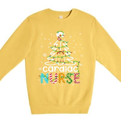 Cardiac Nurse Xmas Tree Funny Nursing Christmas Pattern Cute Gift Premium Crewneck Sweatshirt