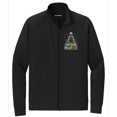 Cardiac Nurse Xmas Tree Funny Nursing Christmas Pattern Cute Gift Stretch Full-Zip Cadet Jacket