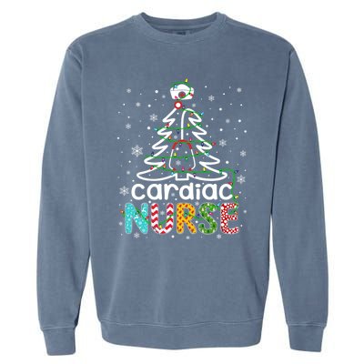 Cardiac Nurse Xmas Tree Funny Nursing Christmas Pattern Cute Gift Garment-Dyed Sweatshirt