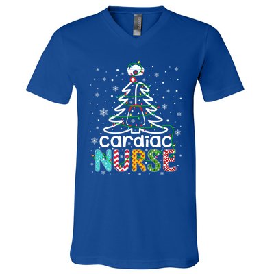 Cardiac Nurse Xmas Tree Funny Nursing Christmas Pattern Cute Gift V-Neck T-Shirt