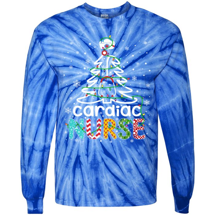 Cardiac Nurse Xmas Tree Funny Nursing Christmas Pattern Cute Gift Tie-Dye Long Sleeve Shirt