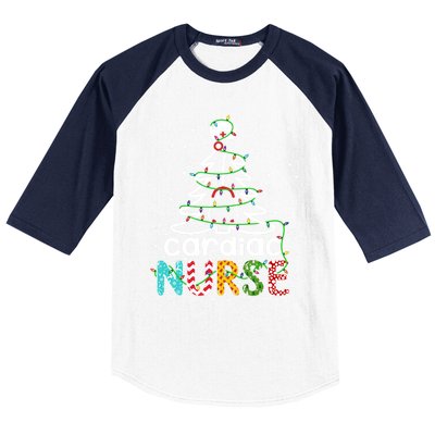 Cardiac Nurse Xmas Tree Funny Nursing Christmas Pattern Cute Gift Baseball Sleeve Shirt