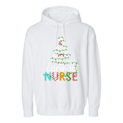 Cardiac Nurse Xmas Tree Funny Nursing Christmas Pattern Cute Gift Garment-Dyed Fleece Hoodie