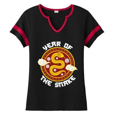 Chinese New Year Tradition Year Of The Snake 2025 Ladies Halftime Notch Neck Tee