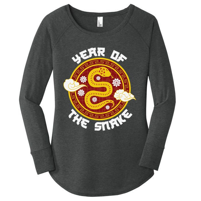 Chinese New Year Tradition Year Of The Snake 2025 Women's Perfect Tri Tunic Long Sleeve Shirt