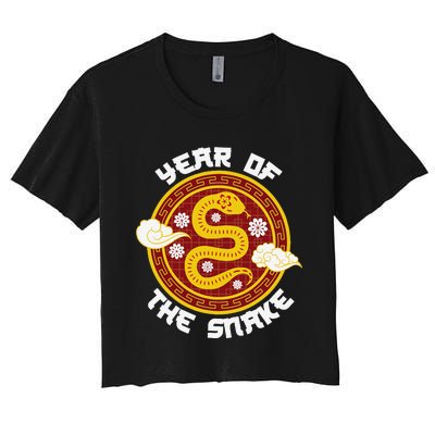 Chinese New Year Tradition Year Of The Snake 2025 Women's Crop Top Tee