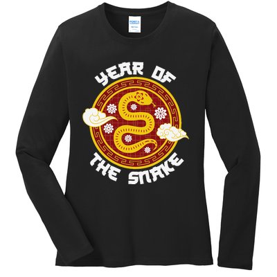 Chinese New Year Tradition Year Of The Snake 2025 Ladies Long Sleeve Shirt