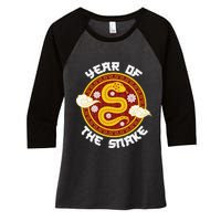 Chinese New Year Tradition Year Of The Snake 2025 Women's Tri-Blend 3/4-Sleeve Raglan Shirt