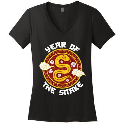 Chinese New Year Tradition Year Of The Snake 2025 Women's V-Neck T-Shirt