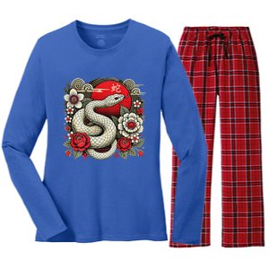 Chinese New Year 2025 Year Of The Snake Women's Long Sleeve Flannel Pajama Set 