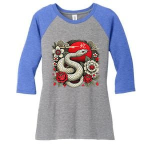 Chinese New Year 2025 Year Of The Snake Women's Tri-Blend 3/4-Sleeve Raglan Shirt