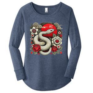 Chinese New Year 2025 Year Of The Snake Women's Perfect Tri Tunic Long Sleeve Shirt