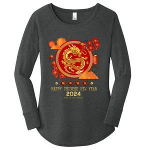 Chinese New Year 2024 Happy New Year 2024 Year Of The Dragon Women's Perfect Tri Tunic Long Sleeve Shirt