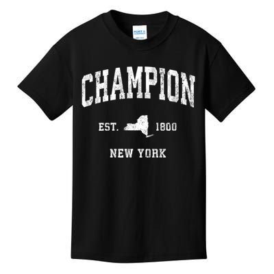 Champion New York Ny Vintage Athletic Kids T-Shirt