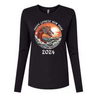 Chinese New Year 2024 Happy New Year 2024 Year Of The Dragon Chinese Lunar Womens Cotton Relaxed Long Sleeve T-Shirt