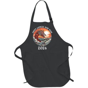 Chinese New Year 2024 Happy New Year 2024 Year Of The Dragon Chinese Lunar Full-Length Apron With Pockets