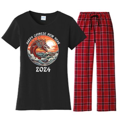 Chinese New Year 2024 Happy New Year 2024 Year Of The Dragon Chinese Lunar Women's Flannel Pajama Set