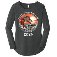 Chinese New Year 2024 Happy New Year 2024 Year Of The Dragon Chinese Lunar Women's Perfect Tri Tunic Long Sleeve Shirt