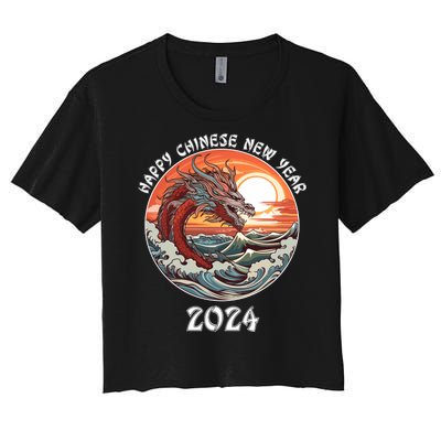 Chinese New Year 2024 Happy New Year 2024 Year Of The Dragon Chinese Lunar Women's Crop Top Tee