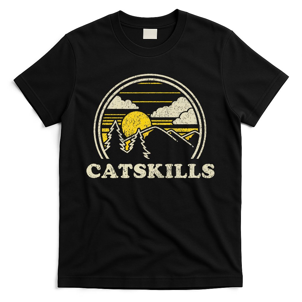 Catskills New York Ny Vintage Hiking Mountains T-Shirt