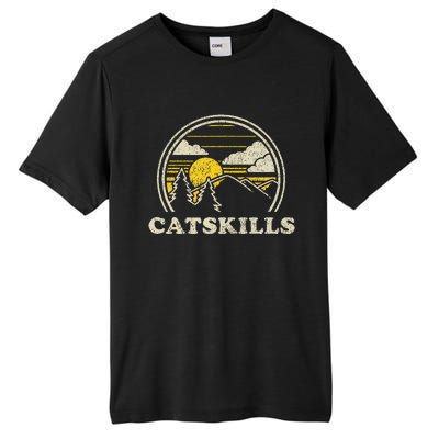 Catskills New York Ny Vintage Hiking Mountains Tall Fusion ChromaSoft Performance T-Shirt