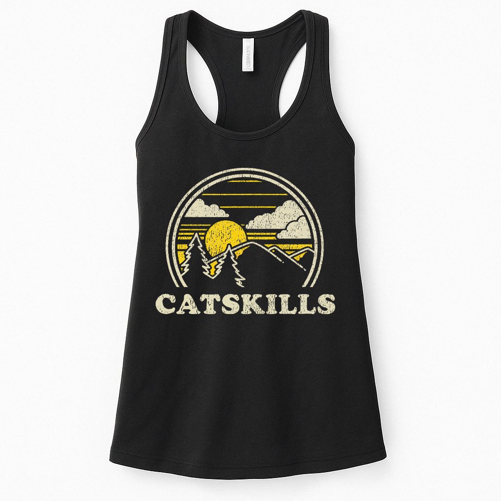 Catskills New York Ny Vintage Hiking Mountains Womens Tank Top