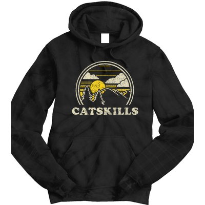 Catskills New York Ny Vintage Hiking Mountains Tie Dye Hoodie