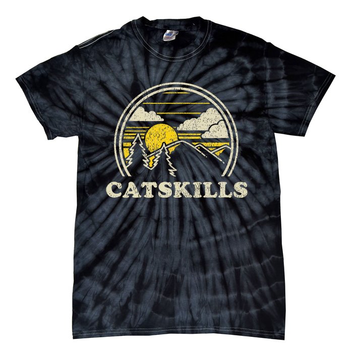 Catskills New York Ny Vintage Hiking Mountains Tie-Dye T-Shirt