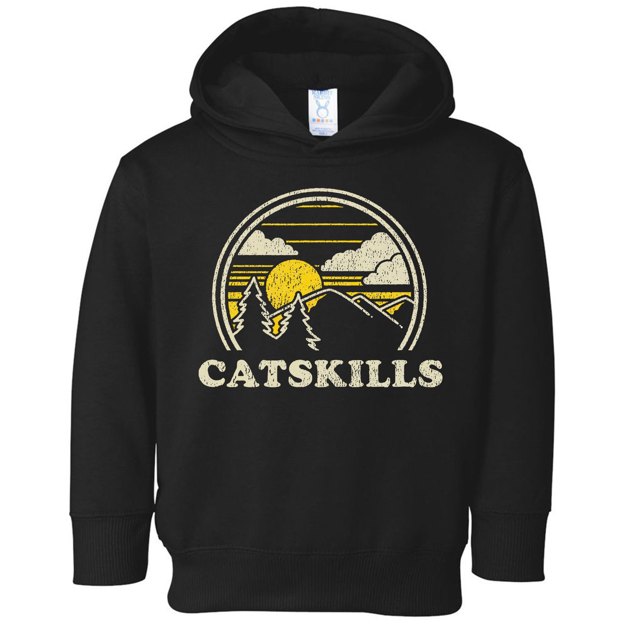 Catskills New York Ny Vintage Hiking Mountains Toddler Hoodie