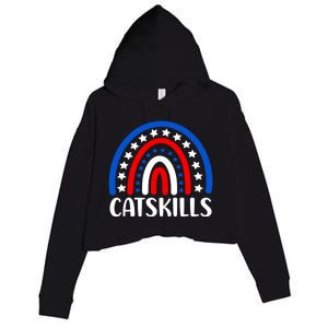 Catskills New York Gift I Love Catskills New Usa Great Gift Crop Fleece Hoodie