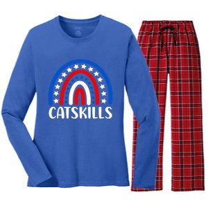 Catskills New York Gift I Love Catskills New Usa Great Gift Women's Long Sleeve Flannel Pajama Set 