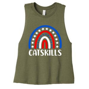 Catskills New York Gift I Love Catskills New Usa Great Gift Women's Racerback Cropped Tank