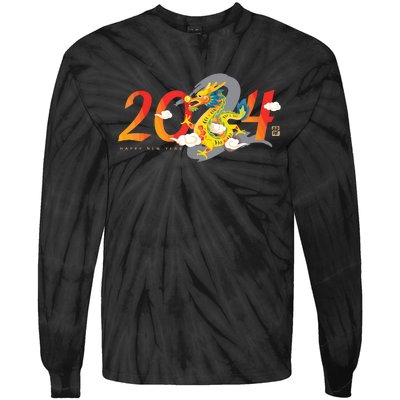 Chinese New Year 2024 Year Of The Dragon Lunar New Year 2024 Tie-Dye Long Sleeve Shirt