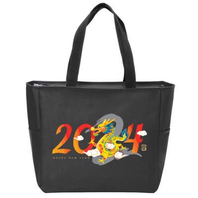 Chinese New Year 2024 Year Of The Dragon Lunar New Year 2024 Zip Tote Bag