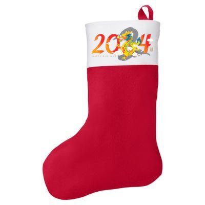 Chinese New Year 2024 Year Of The Dragon Lunar New Year 2024 Felt Holiday Christmas Stocking