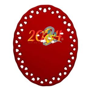 Chinese New Year 2024 Year Of The Dragon Lunar New Year 2024 Ceramic Oval Ornament