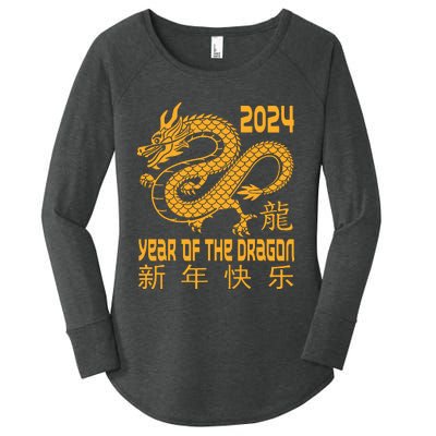 Chinese New Year Red Dragon Year Of The Dragon 2024 Women's Perfect Tri Tunic Long Sleeve Shirt